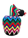 Berber Basket - multi zigzag & pompom
