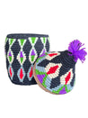 Medium Berber Basket with Purple Pompom