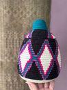 Berber Basket - black, fuchsia, green & purple
