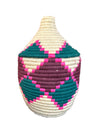 Berber Basket - burgundy | pink | green
