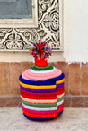 STRIPED Berber Basket with POMPOM - SOUK