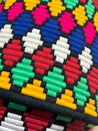 Berber Basket L - blue & white & red & green diamonds