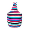 Berber Basket - blue | pink | white stripes