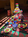 KASBAH Berber Basket XL - burgundy | neon green | multi