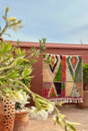 Small Boujad Rug | pink-green-ecru-black