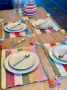 Multicolor Striped Cotton PLACEMATS with TASSELS