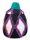 Berber Basket - black, fuchsia, green & purple