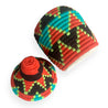 Berber Basket - orange | greens | black