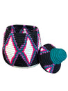 Berber Basket - black, fuchsia, green & purple