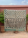 Tazenakht Rug | ecru-black-gray-aqua