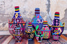 KASBAH Berber Basket XL - burgundy | neon green | multi