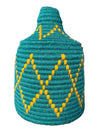 Berber Basket - green & yellow