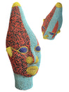 MEDIUM Bamileke Statue 4 - red & blue