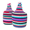 Berber Basket - blue | pink | white stripes