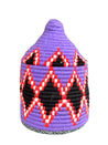 Berber Basket - purple, black & neon orange