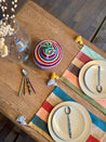 Multicolor Striped Cotton PLACEMATS with TASSELS