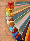 Multicolor Striped Cotton PLACEMATS with TASSELS