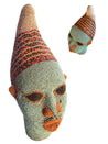 MEDIUM Bamileke Statue 12 - light blue & red