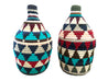 Berber Baskets - multi triangles blue & burgundy