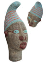 MEDIUM Bamileke Statue 6 - silver & blue