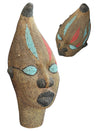 MEDIUM Bamileke Statue 7 - silver & blue