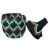 Berber Basket - black, neon, burgundy & teal