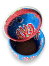 Vintage Berber Baskets L - green & blue