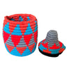 Berber Basket - blue, orange & grey