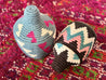 Berber Basket - teal, off white & pink