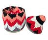Berber Basket - black, pink & red