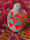 Berber Basket - blue, orange & grey