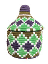 Berber Basket - greens & purple