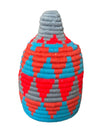 Berber Basket - blue, orange & grey