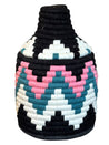 Berber Basket - teal, off white & pink