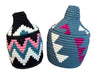 Berber Basket - teal, off white & pink