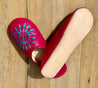 Moroccan Babouche Slippers - BURGUNDY | BLUE