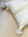 White & Gold Striped Cushions - Doublesided