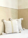 White & Gold Striped Cushions - Doublesided