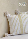White & Gold Striped Cushions - Doublesided