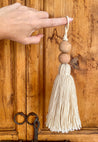 Cotton Tassels with Wooden Beads