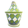 Vintage Berber Basket - green | blue | beige