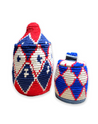 Berber Basket - red & blue