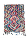 Blue, Red & Green Boucherouite Rug