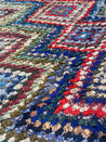 Blue, Red & Green Boucherouite Rug