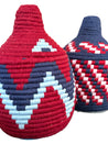 Berber Basket - blue | burgundy | pink