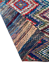Blue, Red & Green Boucherouite Rug