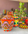 Vintage Berber Basket M - black | red | yellow