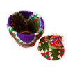 Vintage Berber Basket - purple | green | red
