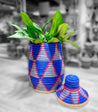 Berber Basket - red & blue