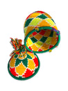 Vintage Berber Basket - green | orange | yellow